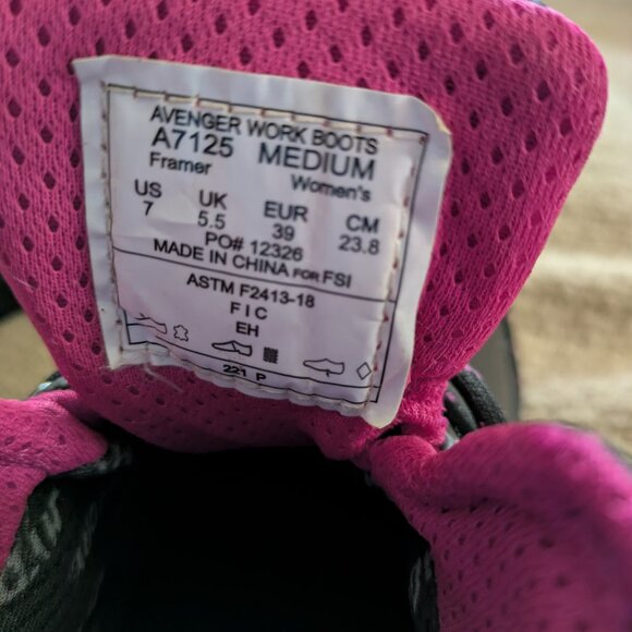 Avenger Women's Waterproof Steel-Toe Safety Boots Size 7 - Picture 6 of 6